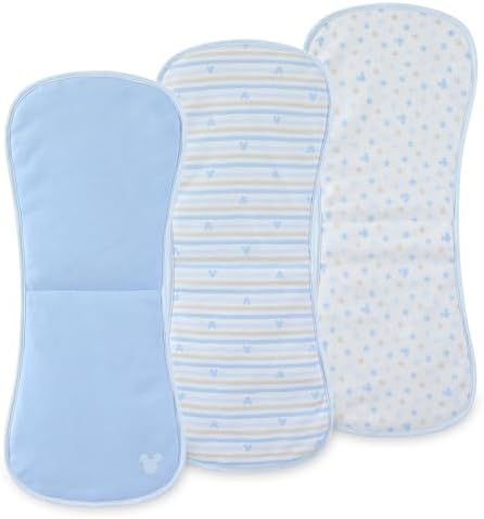 Disney Baby Burp Cloths 3-Pack – Mickey Mouse and Minnie Mouse Soft Absorbent by Disney
