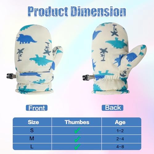 Toddler Mittens Lined Fleece Snow Gloves - Image 4