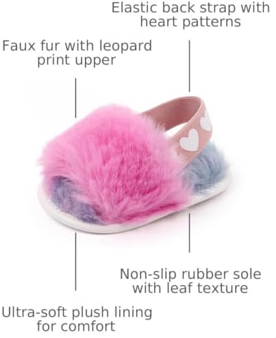 Baby Shoes Pink Leopard Baby Girl Slippers Non-Slip Soft Sole Toddler First - Image 3