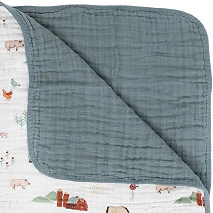 Little Unicorn Muslin Quilt Blanket | 100% Cotton Soft Multi-Layered Muslin - Image 2