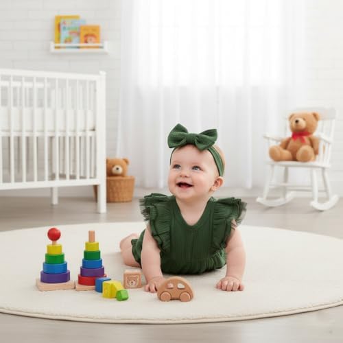 TITKKOP Ruffle Bubble Romper for Baby Girl | One-Piece Shorts Jumpsuit | Summer - Image 3