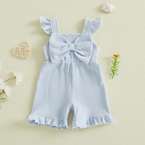 Little Girl Romper Toddler Overalls Summer Bow Jumpsuit Boho Outfit 6M-5T - Image 5