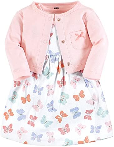 Hudson Baby Infant and Toddler Girls Cotton Dress and Cardigan Set by HudsonBaby
