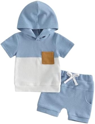 Toddler Baby Boy Hooded Dinosaur Summer Outfit Funny T-Shirt Shorts Set by LIOMENGZI