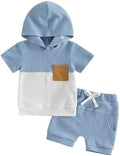 Toddler Baby Boy Hooded Dinosaur Summer Outfit Funny T-Shirt Shorts Set by LIOMENGZI