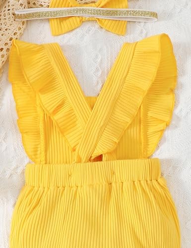 Fullfamous Baby Girl Ruffled Jumpsuit and Headband Set - Image 6