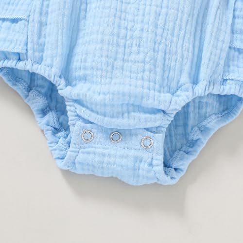 YOUNGER TREE Toddler Baby Girl Ruffled Sleeveless Romper Casual Summer Jumpsuit - Image 6