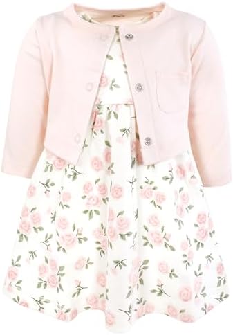 Hudson Baby Infant and Toddler Girls Cotton Dress and Cardigan Set by HudsonBaby