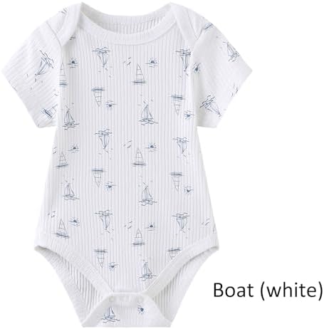 Ruliby Baby Bodysuit and Pant Set Summer Ribbed Mix Match Infant Clothes - Image 3