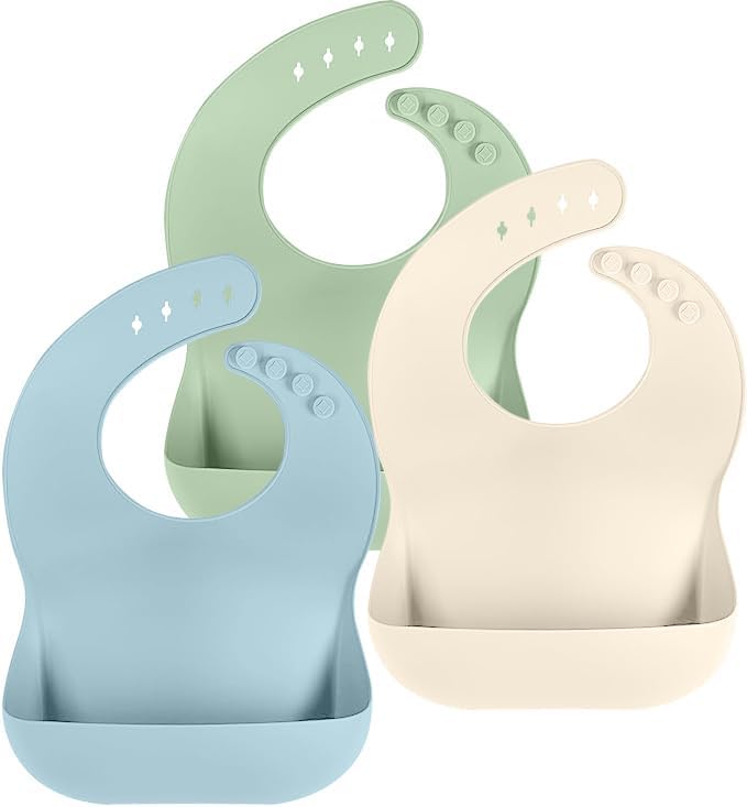 Cuddle Campus Set of 3 Silicone Bibs by CuddleCampus