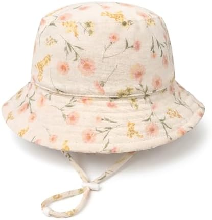 Baby Sun Hat Infant Toddler Summer Cotton Yarn Beach Bucket Hat by DANMY