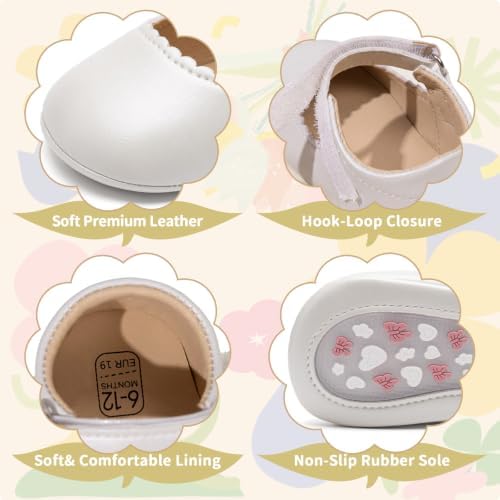 Meckior Infant Baby Girls Soft Sole Bowknot Princess Wedding Dress Mary Jane - Image 5