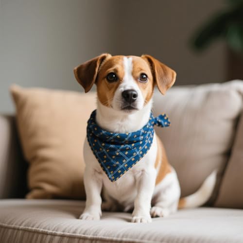 Double Layers Two Tones Dog Cotton Bandana Bibs Scarf DCB01 B&Y - Image 7