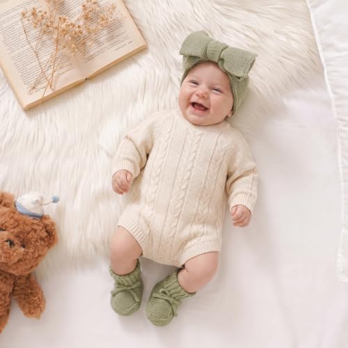 Hadetoto Baby Headband and Booties Set, 100% Organic Cotton - Image 3