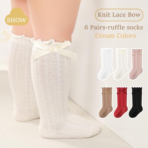 Toddler Girl Ruffle Socks Baby Girls Knee High Socks - Image 3