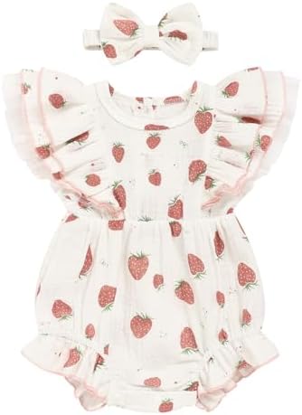 TITKKOP Ruffle Bubble Romper for Baby Girl | One-Piece Shorts Jumpsuit | Summer by TITKKOP