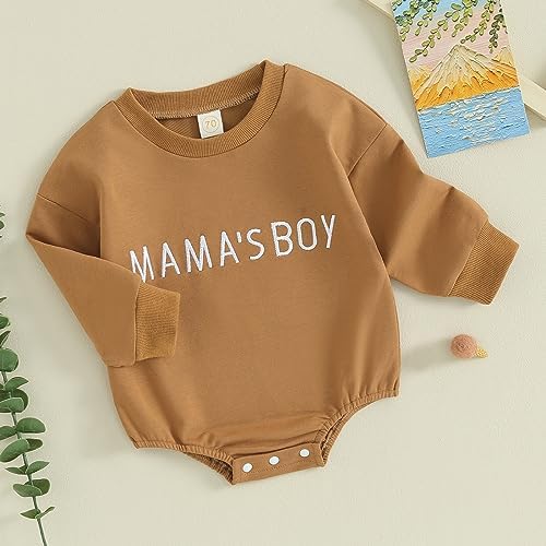 VISGOGO Newborn Infant Baby Boy Oversized Romper Sweater Bodysuits Coming Home - Image 3