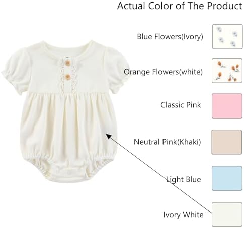 Ruliby Baby Girls Clothes Cotton Bubble Romper Summer Newborn Outfits | - Image 3