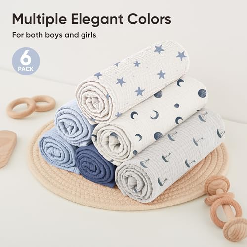 Bearmoss 6 Pack Muslin Burp Cloths - Image 5