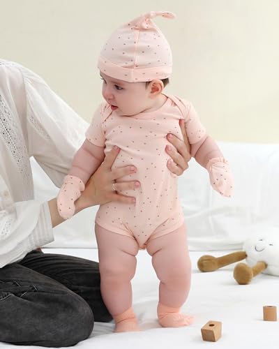 Baby Hats Mittens and Socks Set Soft Cotton Newborn Hat Glove - Image 5