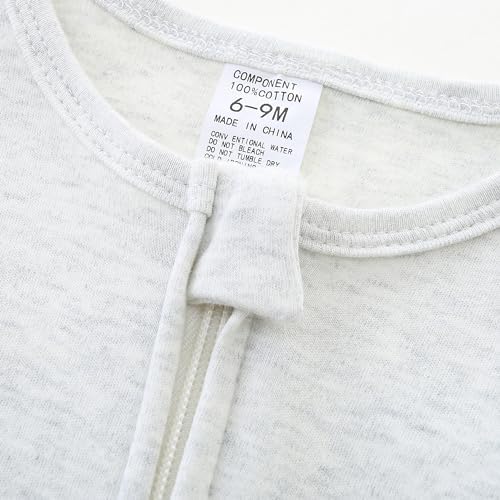 Hikido Baby Romper 100% Organic Cotton Pajamas One Piece Long Sleeve Zipper - Image 3