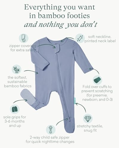 PurComfy Bamboo Viscose Baby Zipper Footie Pajamas, 0-3-6-9-18-24 Months | Ideal - Image 3