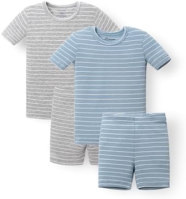 AVAUMA Stripe Pattern Baby Boys Girls Pajama Set Kids Toddler Snug fit Ribbed by AVAUMA
