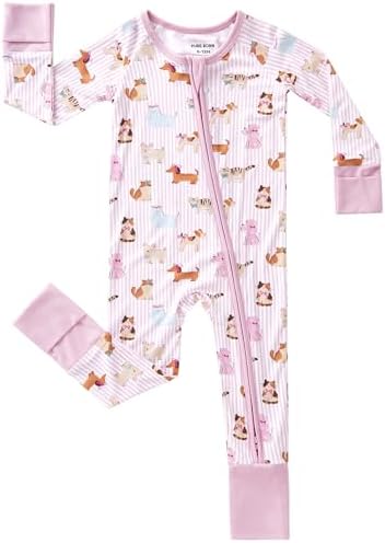 pureborn Baby Sleeper Viscose from Bamboo Zipper Footies Pjs 0-24 Months | by pureborn