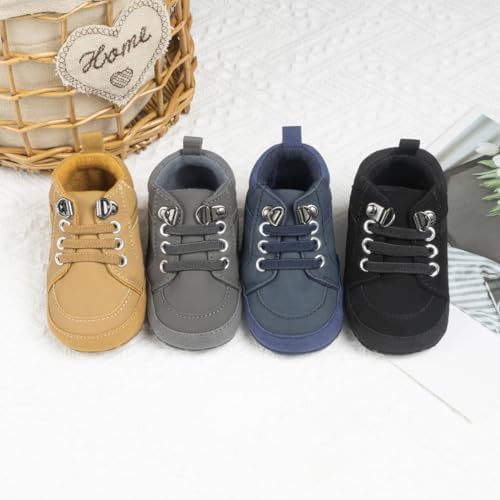 Meckior Toddler Baby Boys Girls High Tops Ankle Sneakers Soft Anti-Slip Sole PU - Image 3