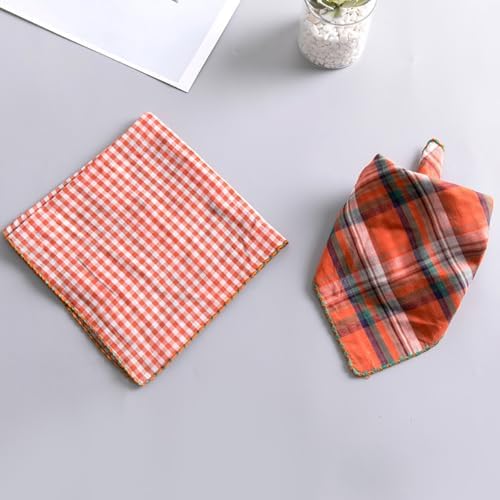 Double Layers Two Tones Dog Cotton Square Bandana Bibs Scarf Kerchief - Image 7