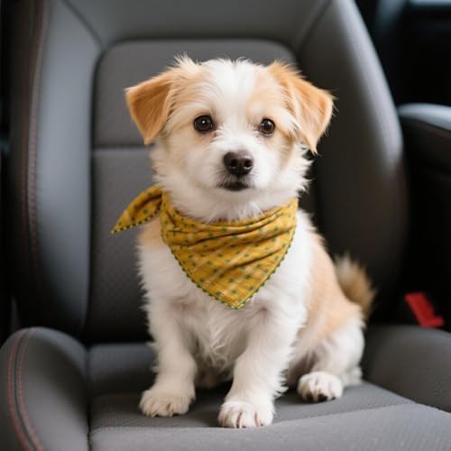 Double Layers Two Tones Dog Cotton Bandana Bibs Scarf DCB02 Y&G - Image 3