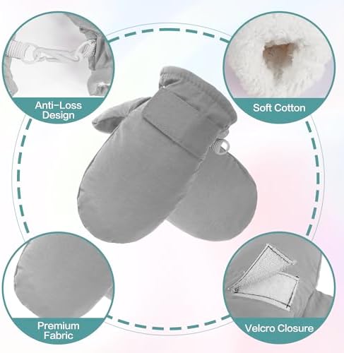 Toddler Mittens Lined Fleece Snow Gloves - Image 2