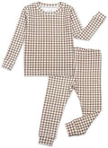moimoln Cotton Modal Baby Toddler Pajamas Check Solid Leopard 6M-8Y by moimoln