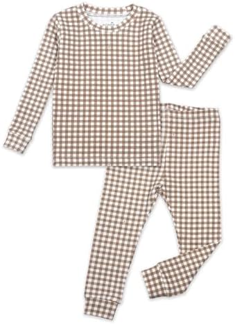 moimoln Cotton Modal Baby Toddler Pajamas Check Solid Leopard 6M-8Y by moimoln