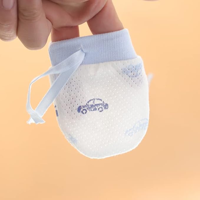 Cute Boys Girls Cotton No Scratch Gloves Drawstring Adjustable Mittens - Image 5