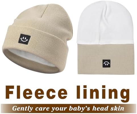 MaxNova 2 Pack Baby Beanie Fleece Lined Knit Toddler Hat - Image 6