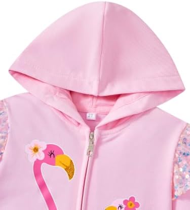 Baby Girl Zip-up Jacket Rainbow Unicorn Cotton Hoodie Sweatshirt Toddler Fall - Image 5