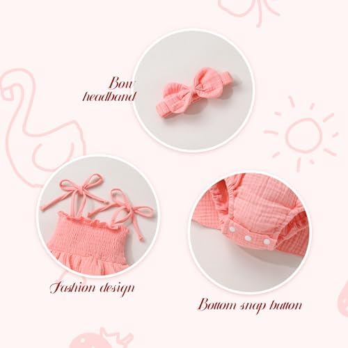 YOUNGER TREE Baby Girl Clothes Infant Summer Romper Dress Sleeveless Bodysuit - Image 4
