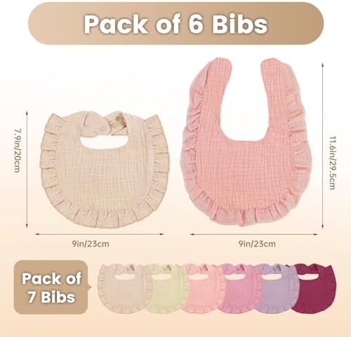 Oiomniv Muslin Baby Bibs, 100% Cotton Bandana Drool Bibs Soft Cotton Adjustable - Image 4