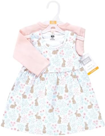 Hudson Baby Infant and Toddler Girls Cotton Dress and Cardigan Set - Image 2