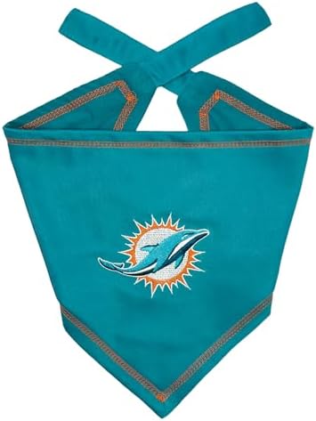 Pets First NFL Miami Dolphins TIE Bandana, Small/Medium. Dog Bandana Scarf Bib by PETSFIRST