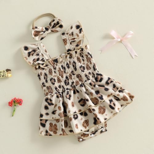 Newborn Baby Girls Summer Clothes Ruffle Sleeveless Pleated Smocked Bubble - Image 5
