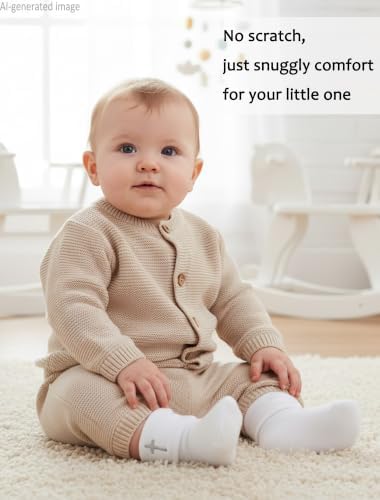 Baptism Socks for Baby Newborn White Turn Cuff Cross Socks, Toddler Ruffle Sock - Image 6