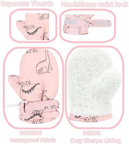 Toddler Gloves Kids Mittens Winter Warm Lined Fleece Gloves Waterproof Snow - Image 4