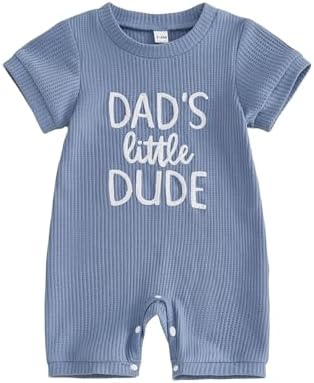 allshope Newborn Baby Boy Summer Outfit Romper Letter Embroidery Short Sleeve by Allshope