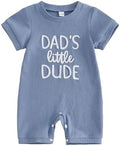 allshope Newborn Baby Boy Summer Outfit Romper Letter Embroidery Short Sleeve by Allshope