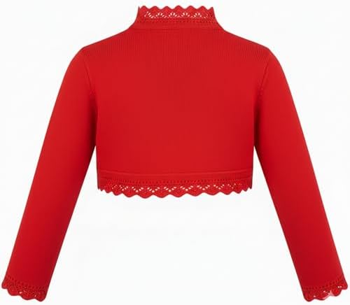 Lilax Little Girls' Knit Long Sleeve Button Closure Bolero Cardigan Shrug - Image 2
