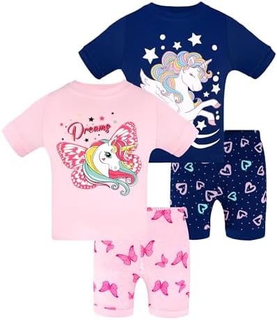 DAUGHTER QUEEN Girls Summer Pajamas Set 4 Pieces 100% Cotton Sleepwear Size 18 by DAUGHTERQUEEN