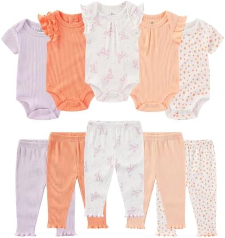 Ruliby Baby Bodysuit and Pant Set Summer Ribbed Mix Match Infant Clothes by Ruliby