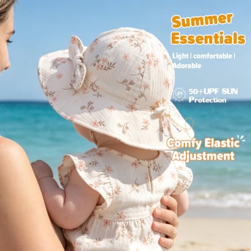 Baby Sun Hat Infant Toddler Girl Kids Sun Protection Beach Bucket Hats - Image 4